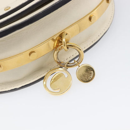 Chloe Nile Minaudière Leather, White, Leather, Handbag