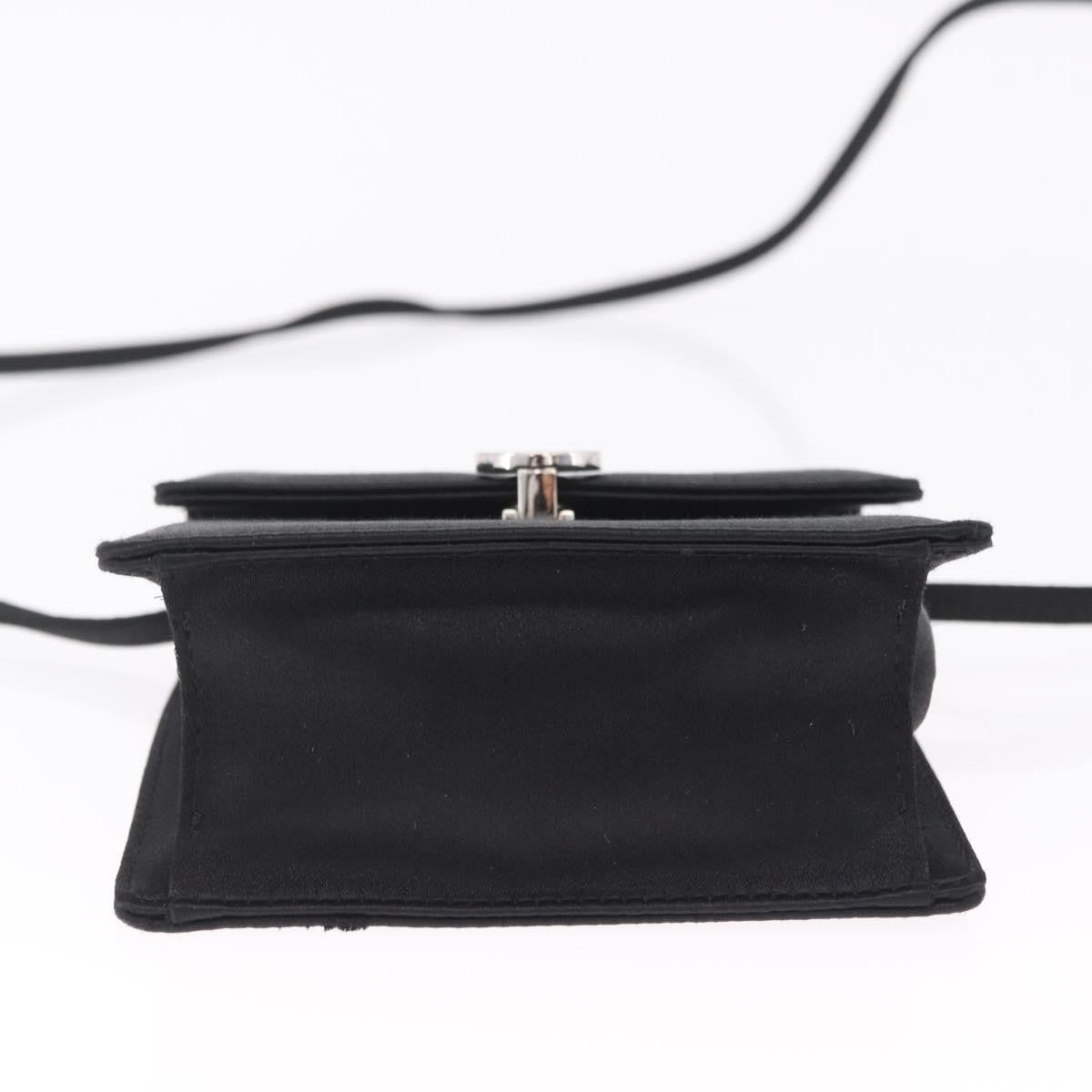 Bvlgari Shoulder Satin, Black, Satin, Shoulder Bag