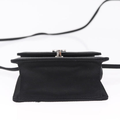 Bvlgari Shoulder Satin, Black, Satin, Shoulder Bag