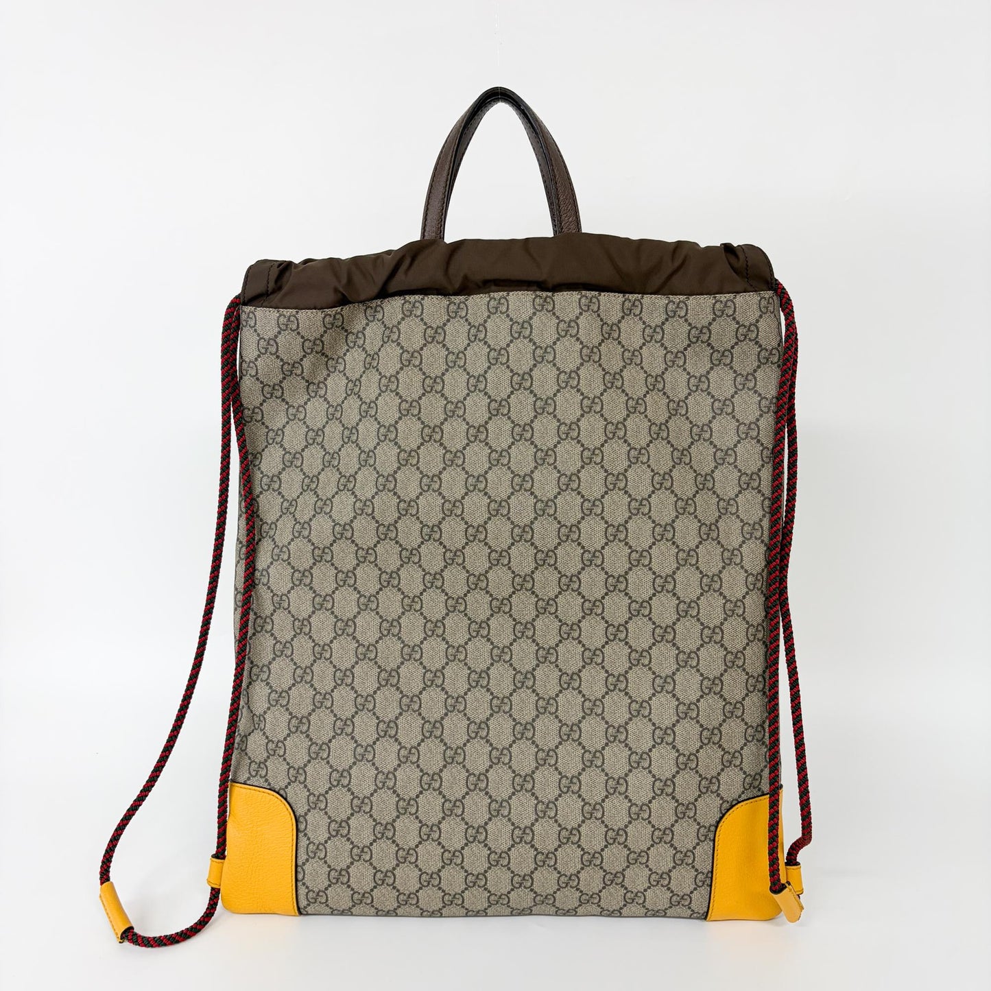 Gucci Neo Vintage Drawstring GG Coated Canvas, Beige, Canvas, Backpack