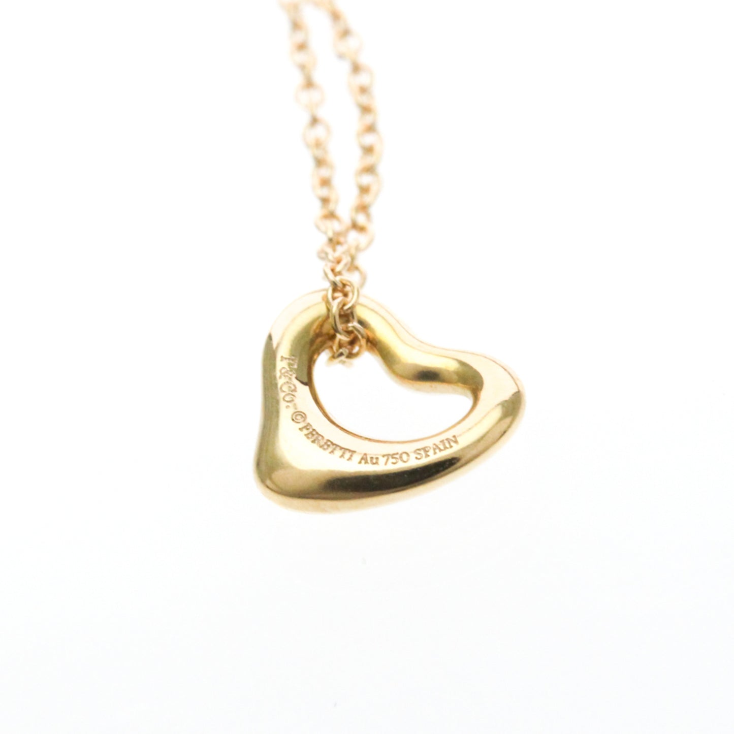 Tiffany & Co. Elsa Peretti Open Heart Pendant 18K Rose Gold, Pink, Pink Gold, Necklace