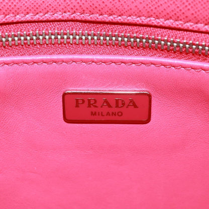Prada Sound Chain Saffiano Leather, Red, Leather, Shoulder Bag
