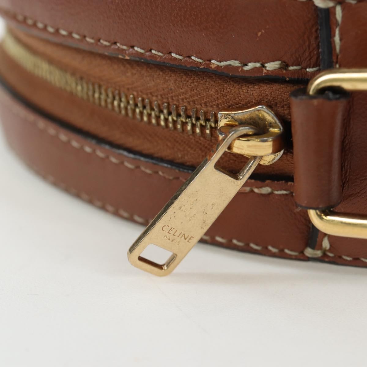 Celine Round Purse on Strap Triomphe Coated Canvas, Black, PVC, Shoulder Bag