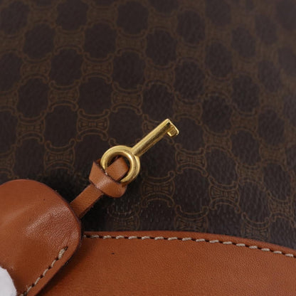 Celine Vintage Duffle Macadam Coated Canvas, Brown, Canvas, Handbag