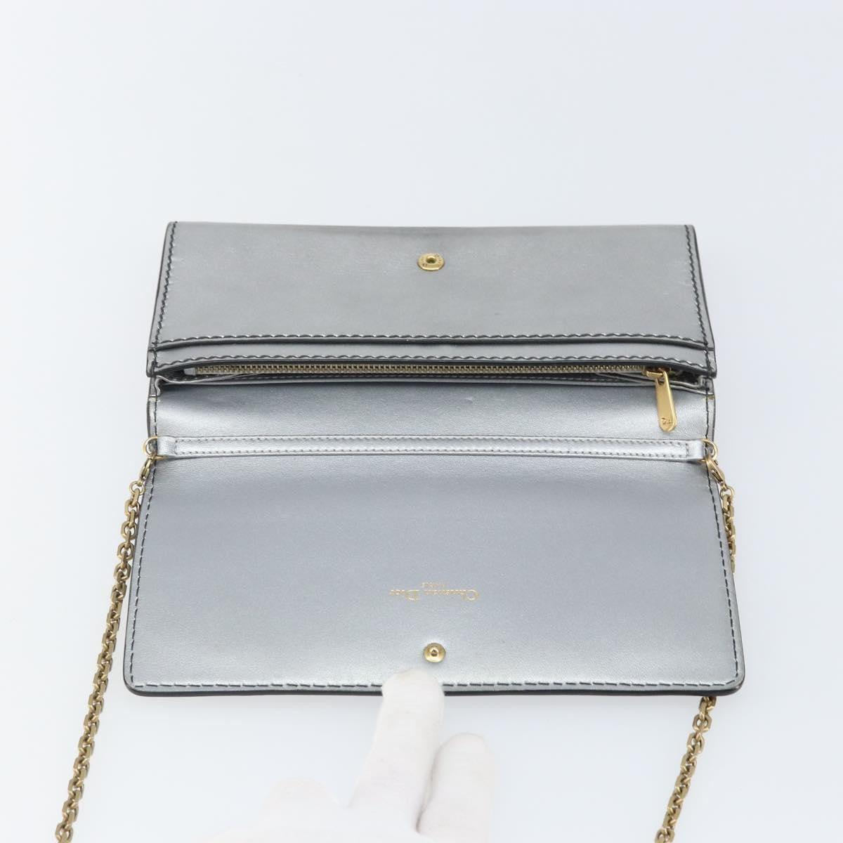 Christian Dior J'Adior Croisiere Chain Leather, Silver, Leather, Clutch
