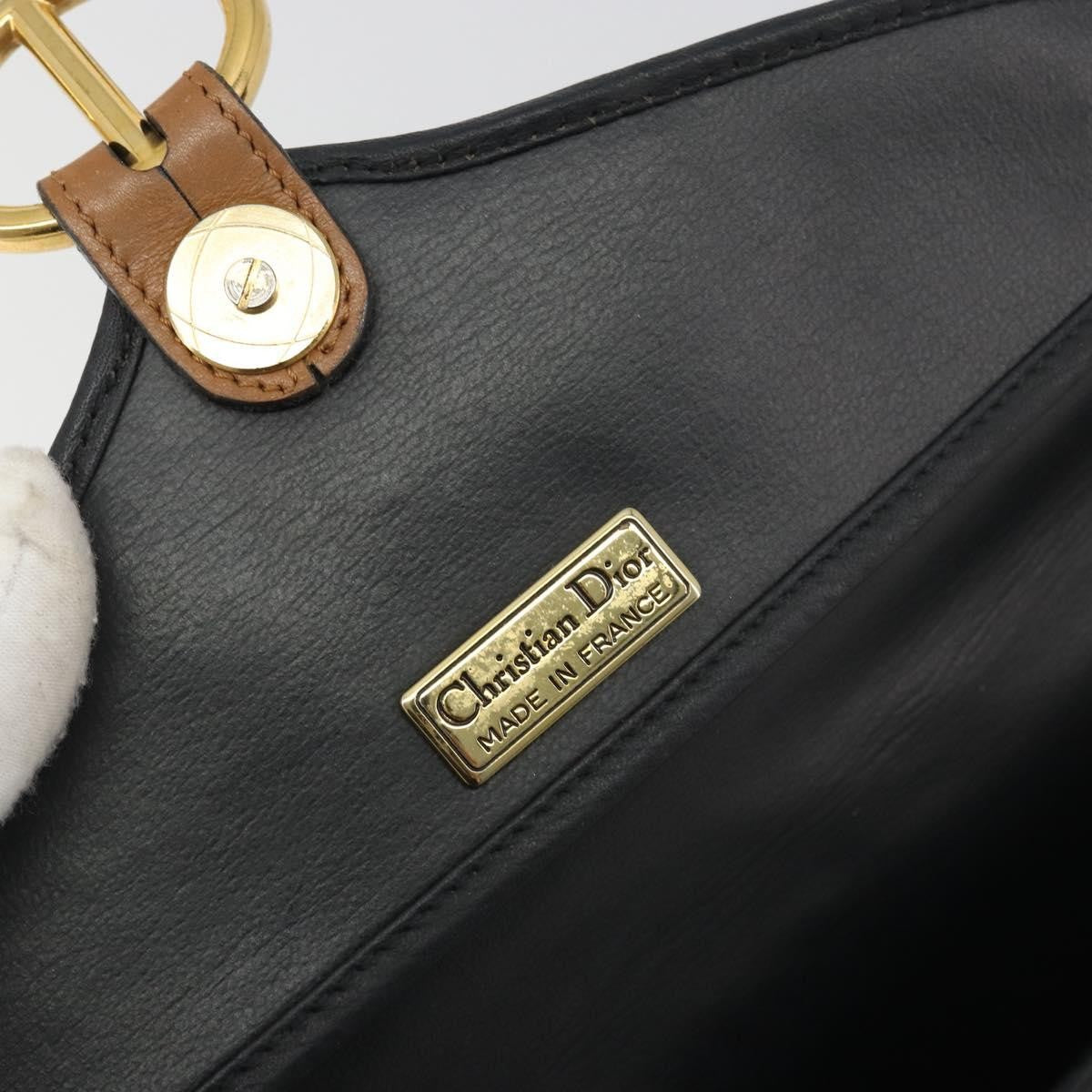 Christian Dior Vintage CD Flap Leather, Black, Leather, Shoulder Bag