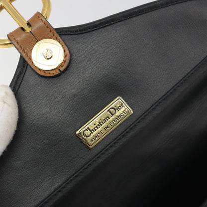 Christian Dior Vintage CD Flap Leather, Black, Leather, Shoulder Bag