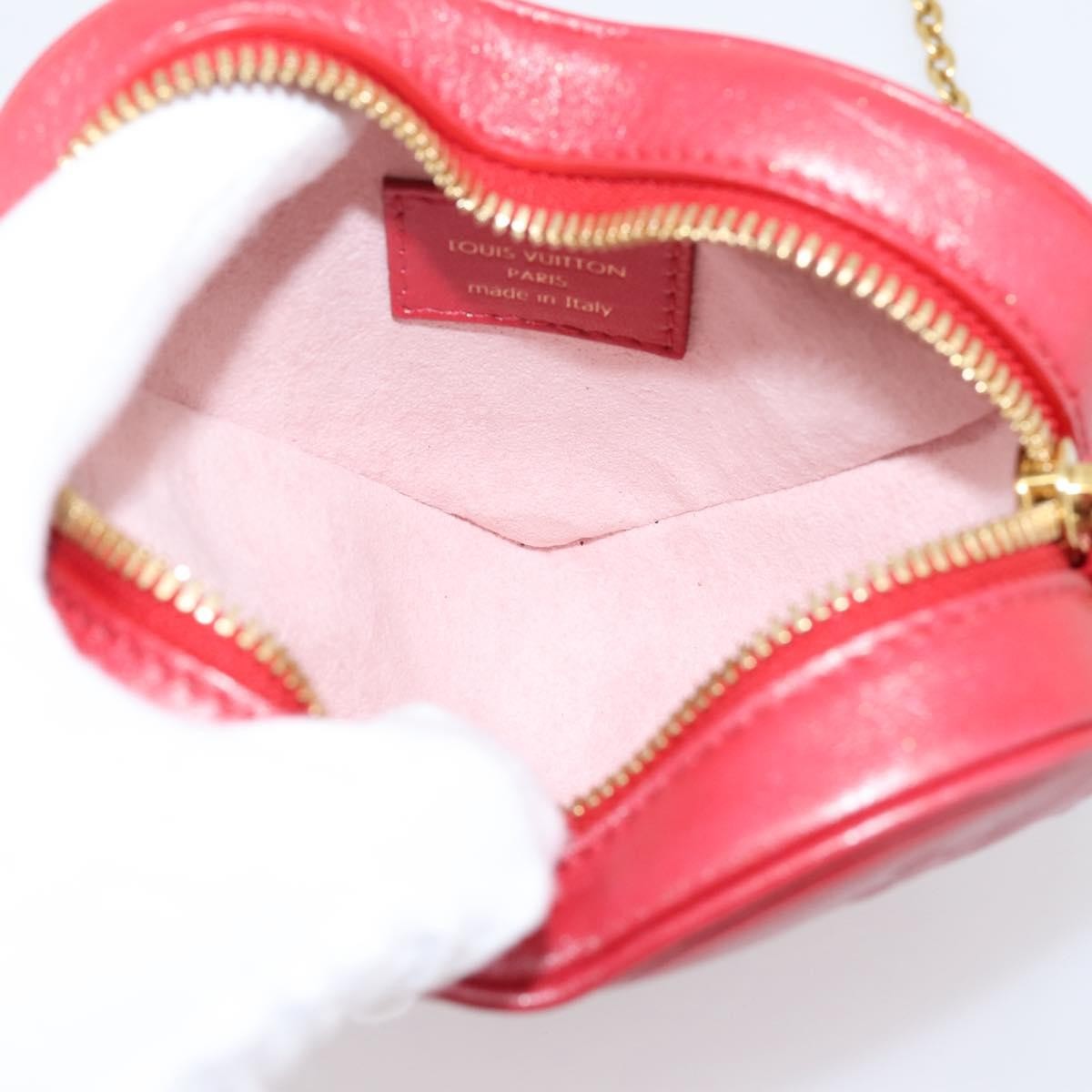 Louis Vuitton Coeur Heart on Chain Monogram Embossed Lambskin, Red, Leather, Clutch
