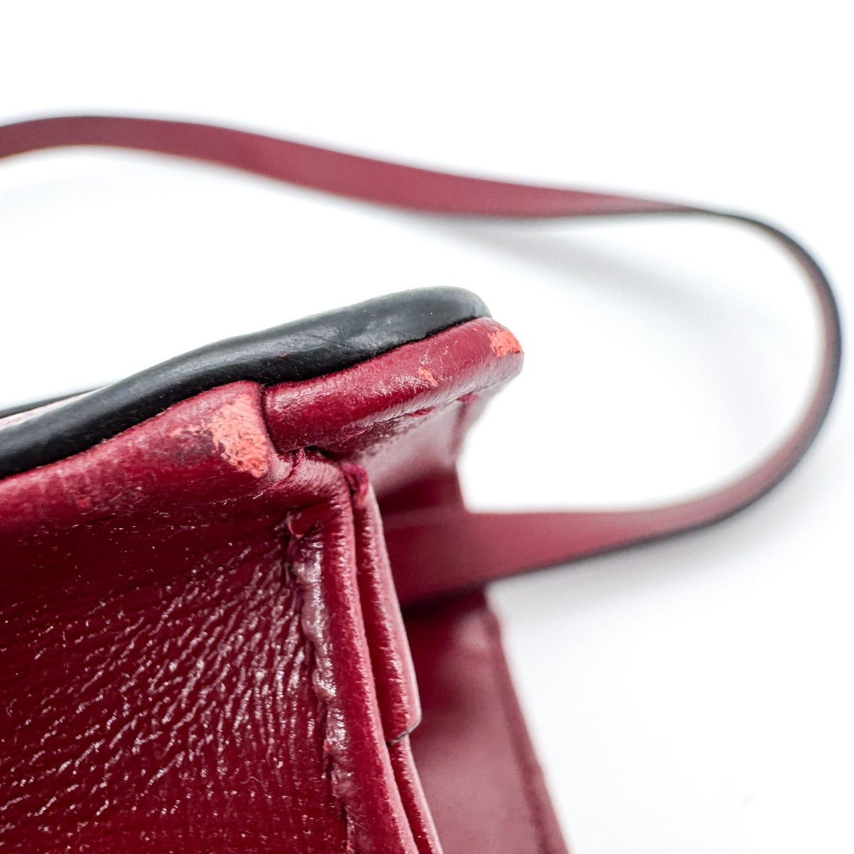 Gucci GG Ring Leather, Red, Leather, Shoulder Bag
