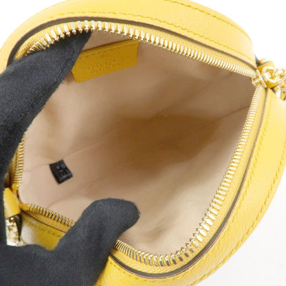 Gucci Ophidia Round Flora GG Coated Canvas, Yellow, Leather, Shoulder Bag