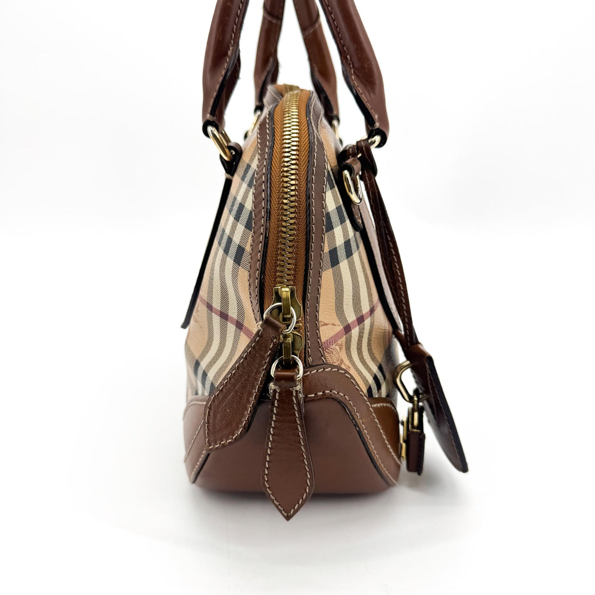 Burberry Orchard Haymarket Coated Canvas, Brown, Canvas, Handbag