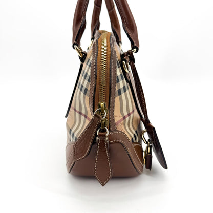 Burberry Orchard Haymarket Coated Canvas, Brown, Canvas, Handbag