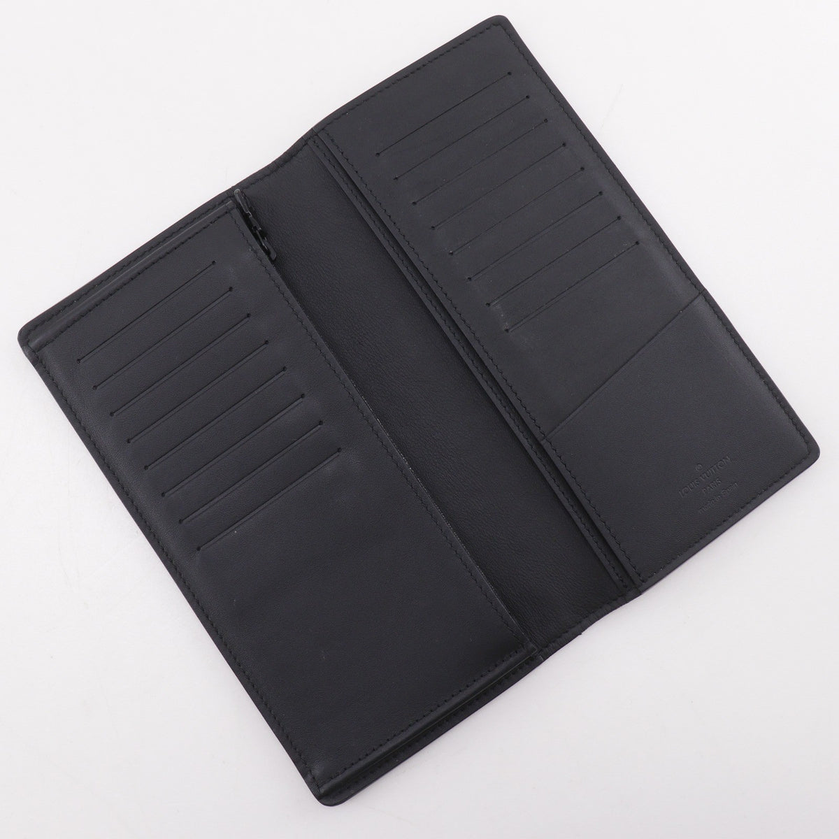 Louis Vuitton Brazza Monogram Shadow Leather, Black, Leather, Wallet