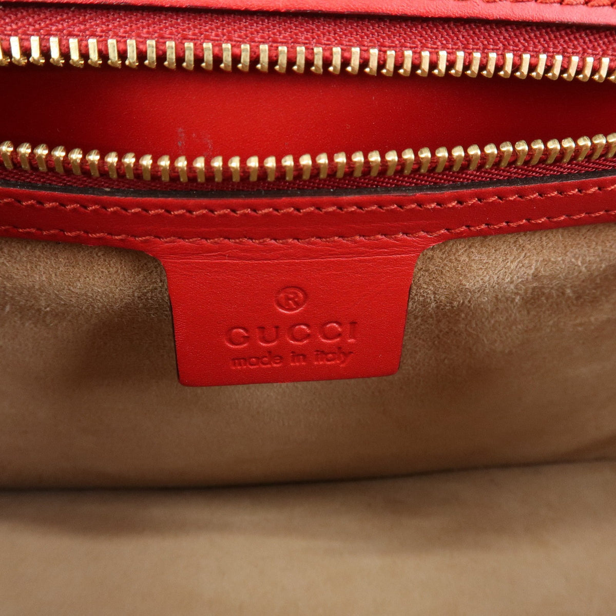 Gucci Sylvie Leather, Red, Leather, Shoulder Bag