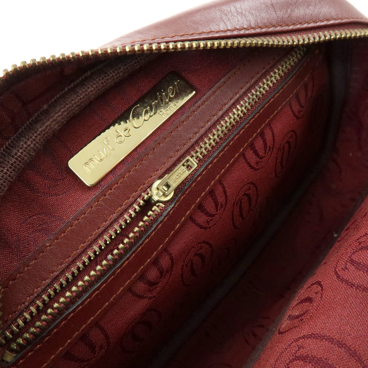Cartier Must de Cartier Leather, Burgundy, Leather, Shoulder Bag