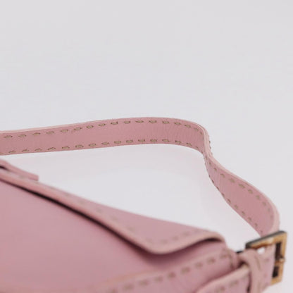 Fendi Selleria Baguette Leather, Pink, Leather, Handbag