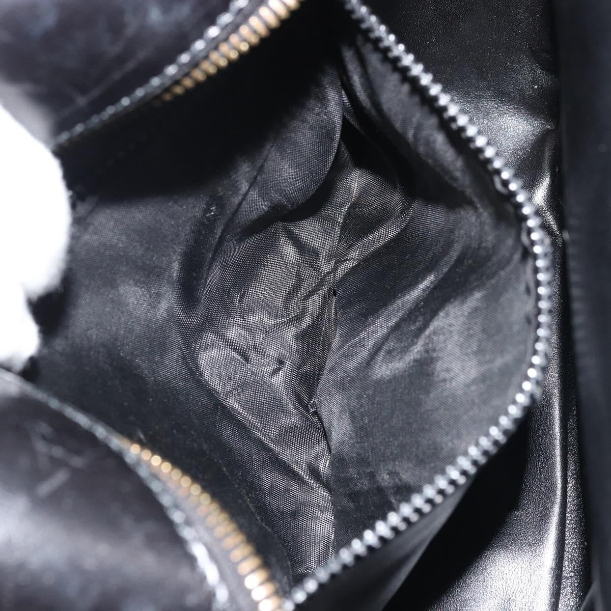 Celine Circle Logo Leather, Black, Leather, Shoulder Bag