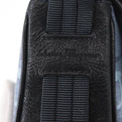 Salvatore Ferragamo Gancini Canvas, Navy, Canvas, Shoulder Bag