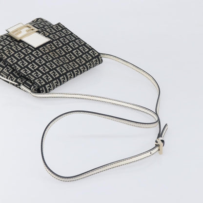 Fendi Vintage Flap Zucchino Canvas, Black, Canvas, Crossbody Bag