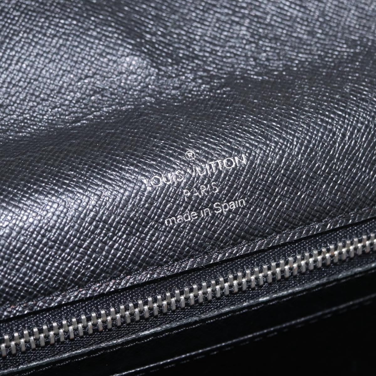 Louis Vuitton Selenga Pochette Taiga Leather, Gray, Leather, Clutch