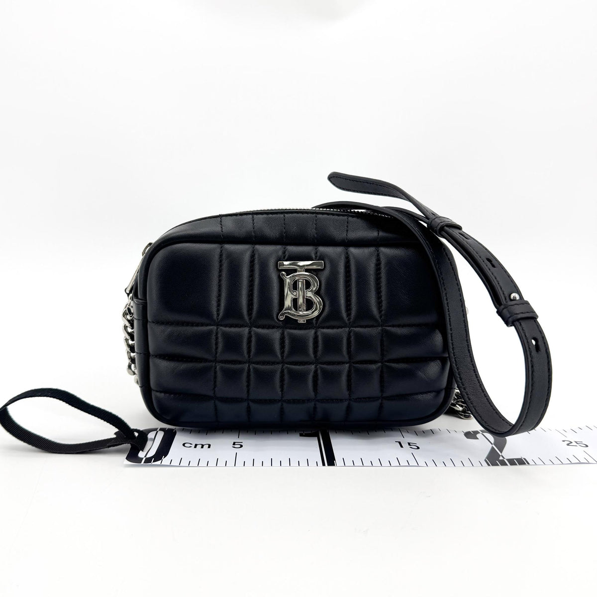 Burberry Lola Camera Quilted Leather, Black, Leather, Shoulder Bag