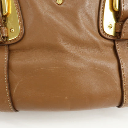 Prada Convertible Belted Satchel Soft Calf, Brown, Leather, Handbag