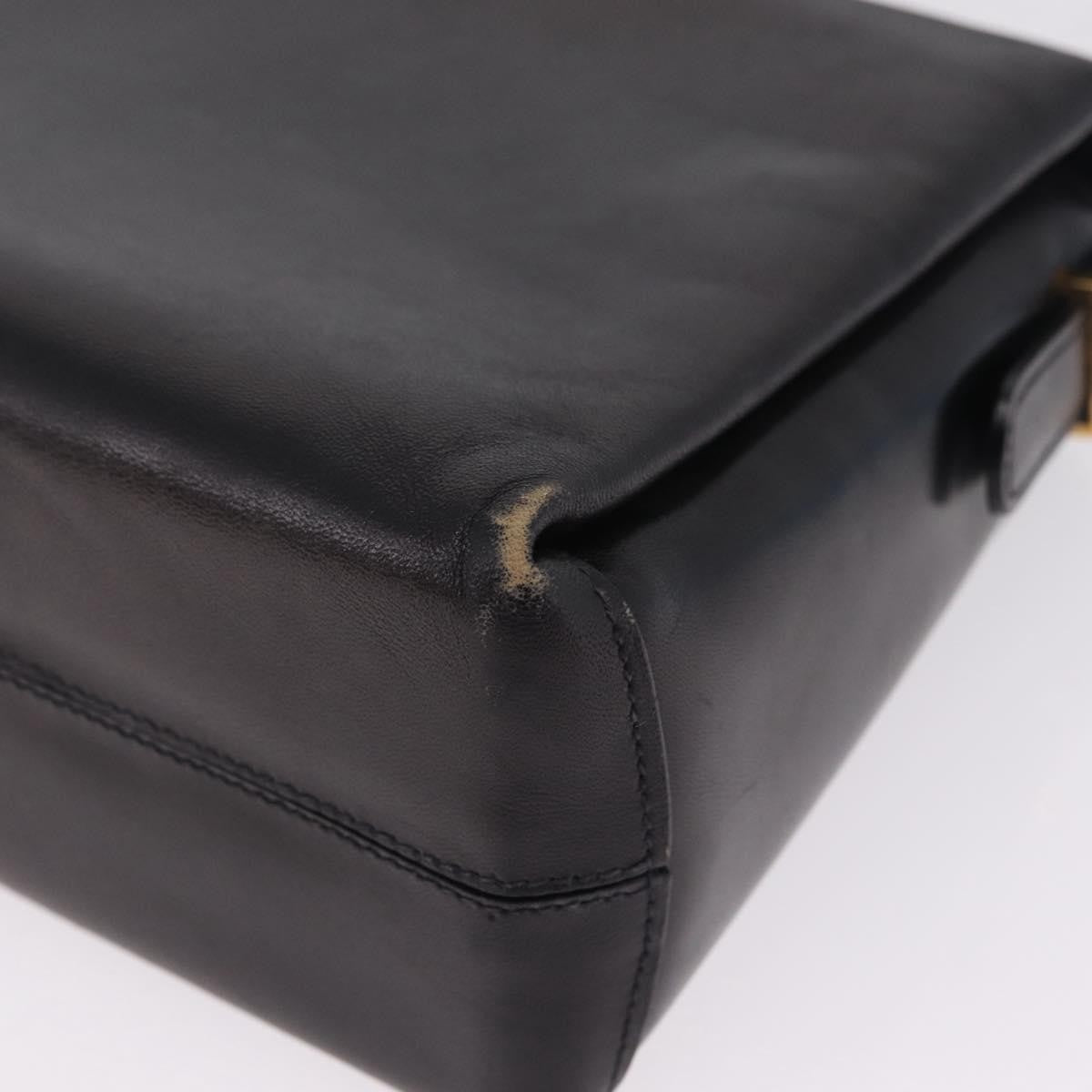 Celine Shoulder Leather, Black, Leather, Shoulder Bag