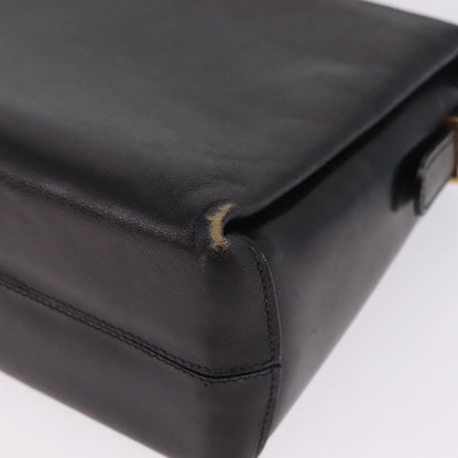 Celine Shoulder Leather, Black, Leather, Shoulder Bag