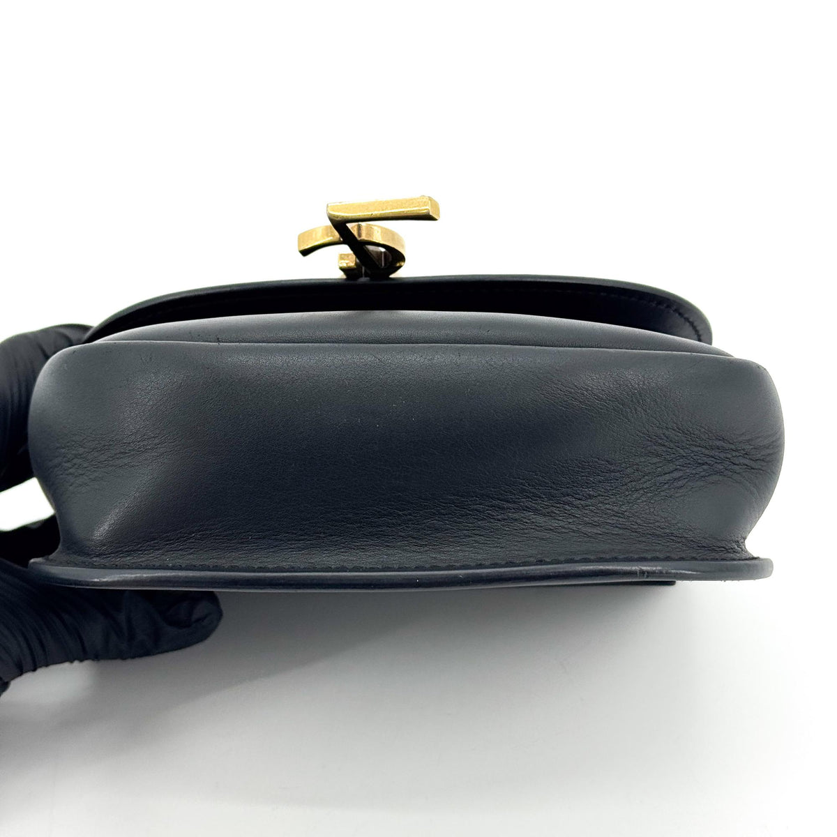 Saint Laurent Kaia Leather, Black, Leather, Shoulder Bag