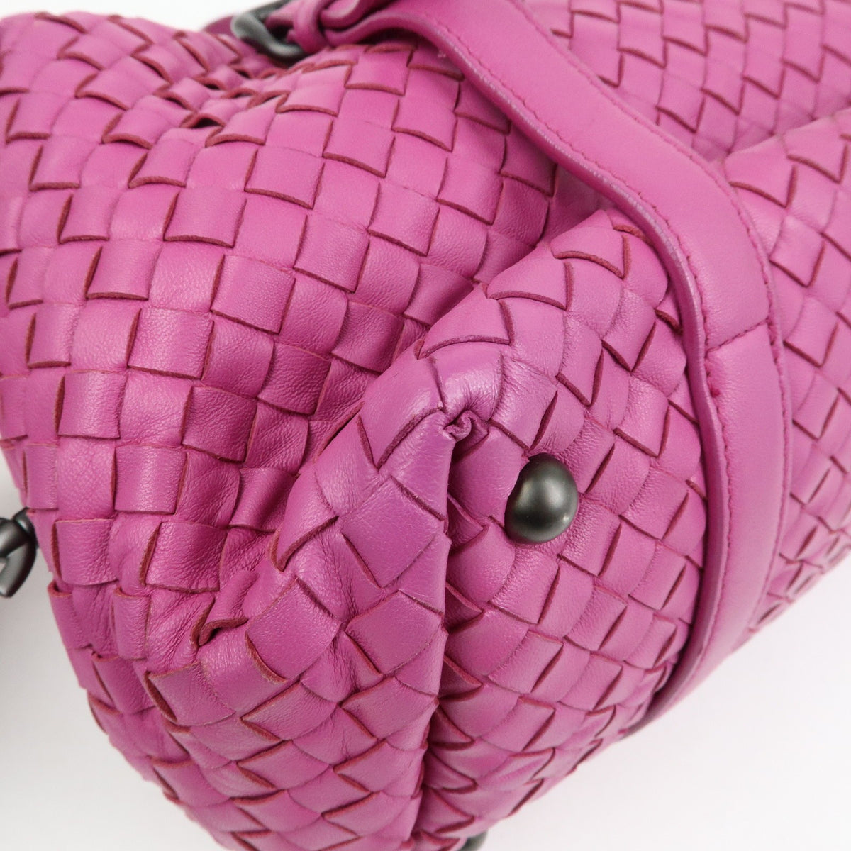 Bottega Veneta Boston Intrecciato Nappa, Pink, Leather, Handbag