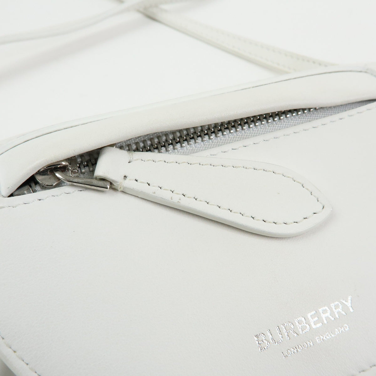 Burberry Olympia Flap Leather, White, Leather, Handbag