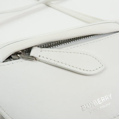 Burberry Olympia Flap Leather, White, Leather, Handbag