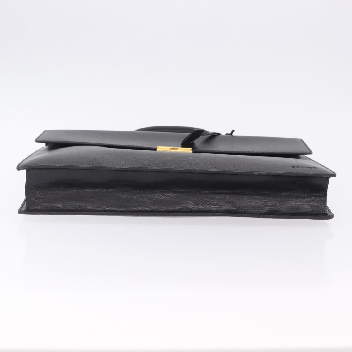 Celine Cartable Business Leather, Black, Leather, Briefcase