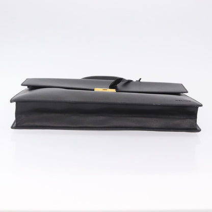 Celine Cartable Business Leather, Black, Leather, Briefcase