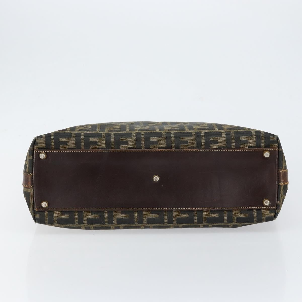 Fendi Vintage Zip Tote Zucca Canvas, Brown, Canvas, Tote Bag