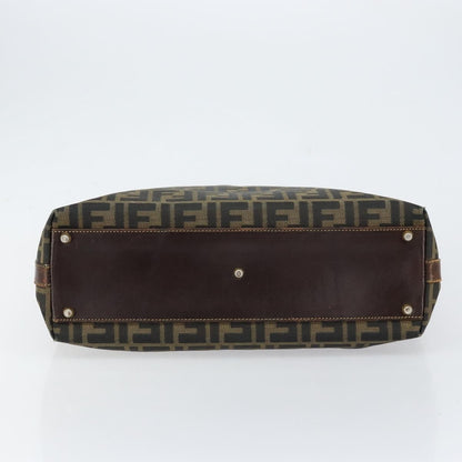 Fendi Vintage Zip Tote Zucca Canvas, Brown, Canvas, Tote Bag