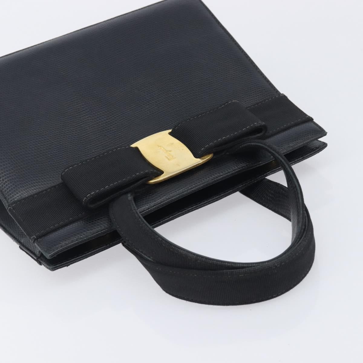 Salvatore Ferragamo Convertible Vara Bow Leather, Black, Leather, Tote Bag