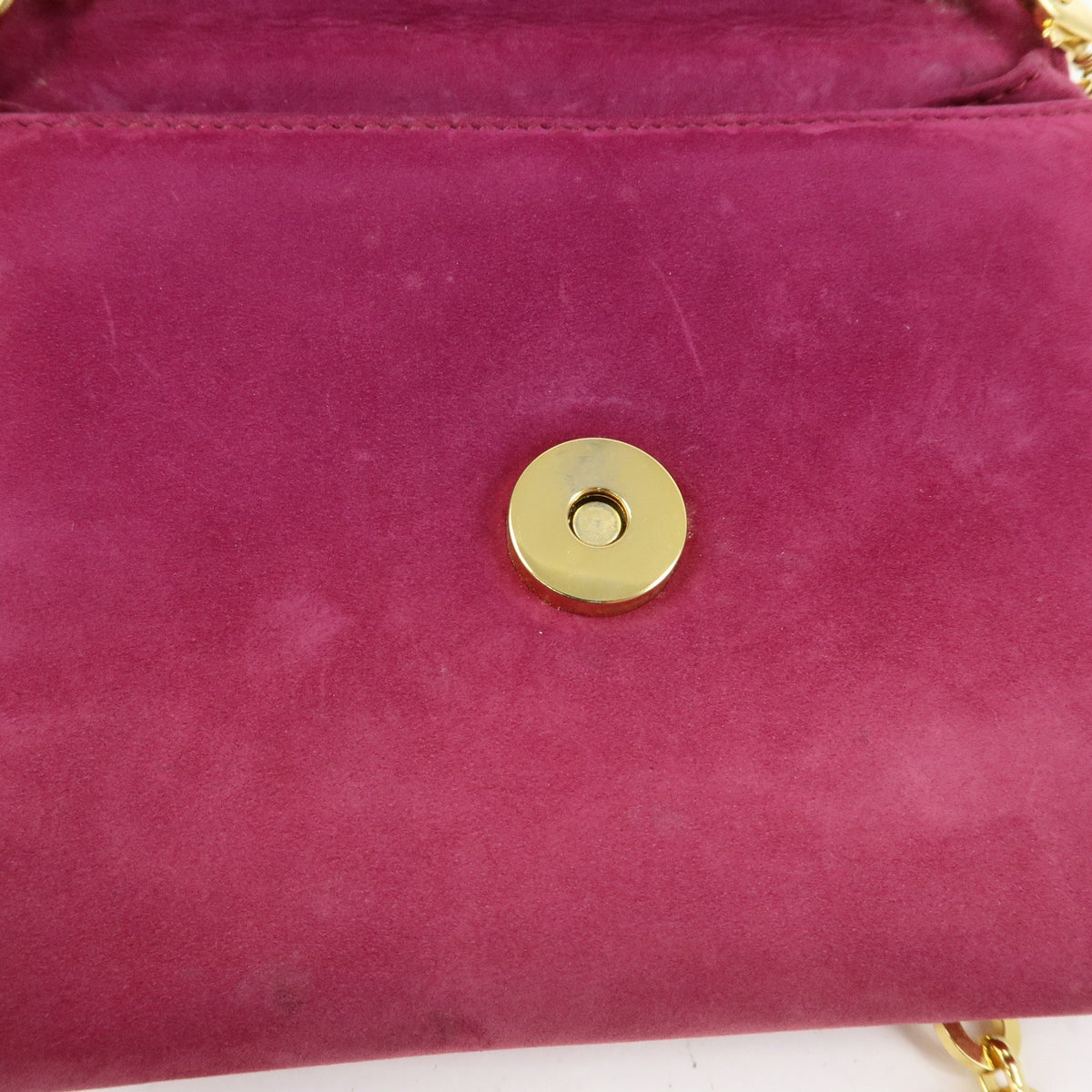 Salvatore Ferragamo Ginny Chain Waist Suede, Purple, Suede, Handbag