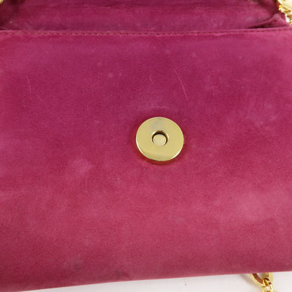 Salvatore Ferragamo Ginny Chain Waist Suede, Purple, Suede, Handbag
