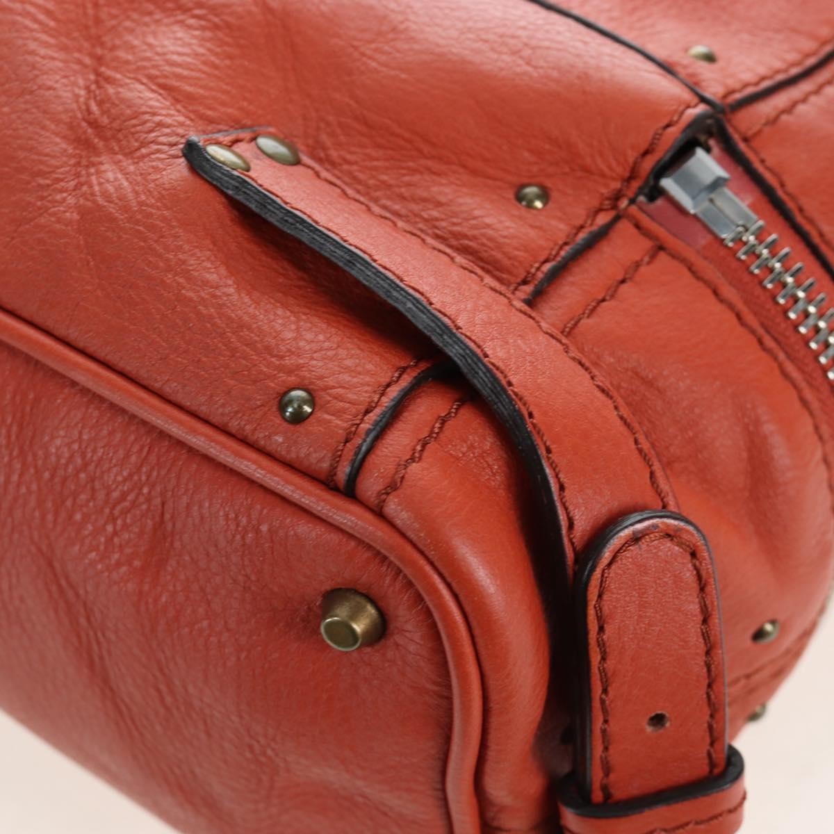 Chloe Paddington Leather, Orange, Leather, Tote Bag