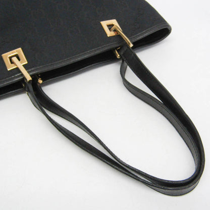 Gucci Vintage Bucket Shopping GG Canvas, Black, Canvas, Tote Bag