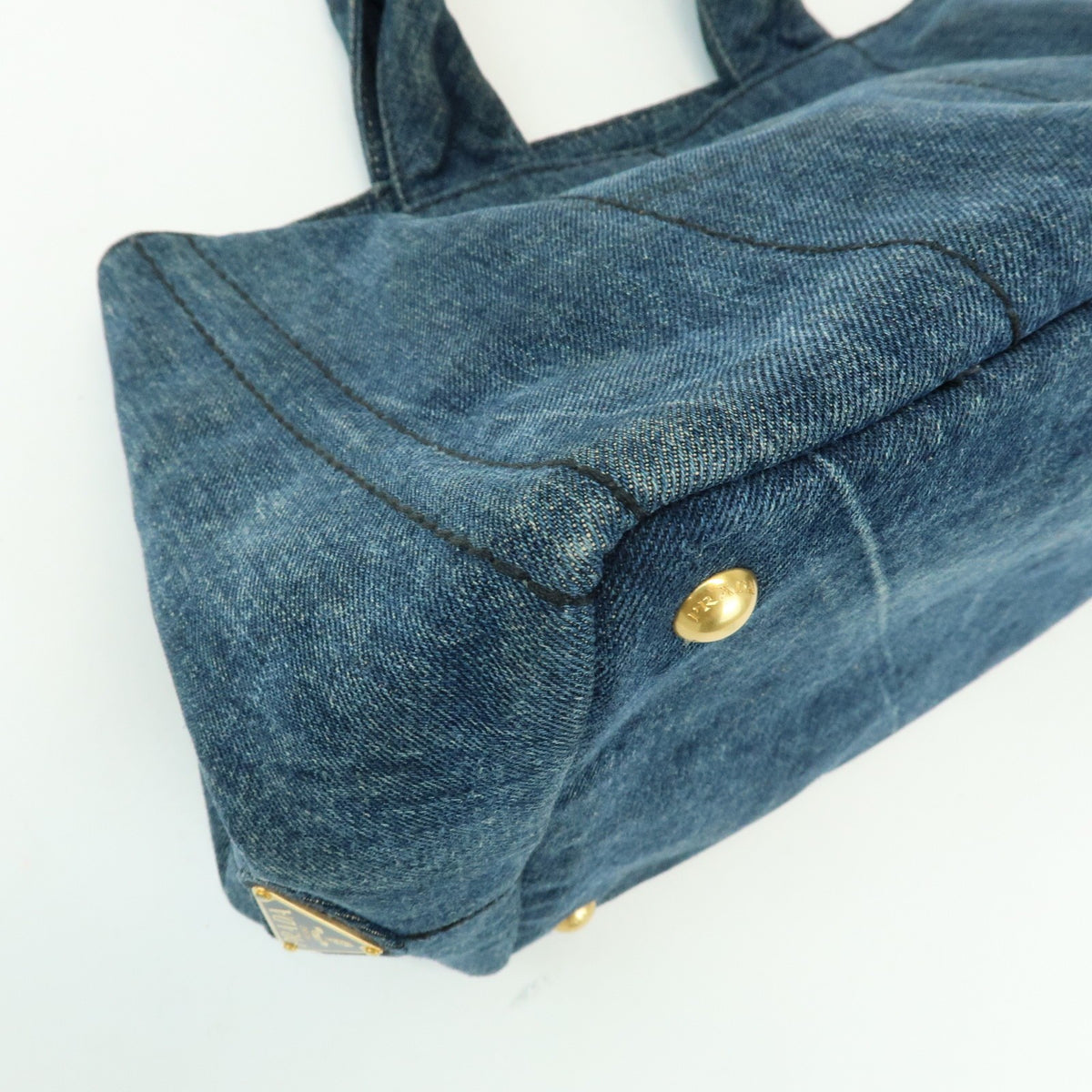 Prada Canapa Denim, Blue, Denim, Tote Bag