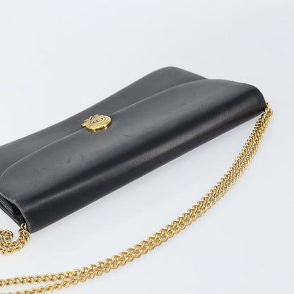 Christian Dior Vintage Chain Flap Leather, Black, Leather, Shoulder Bag