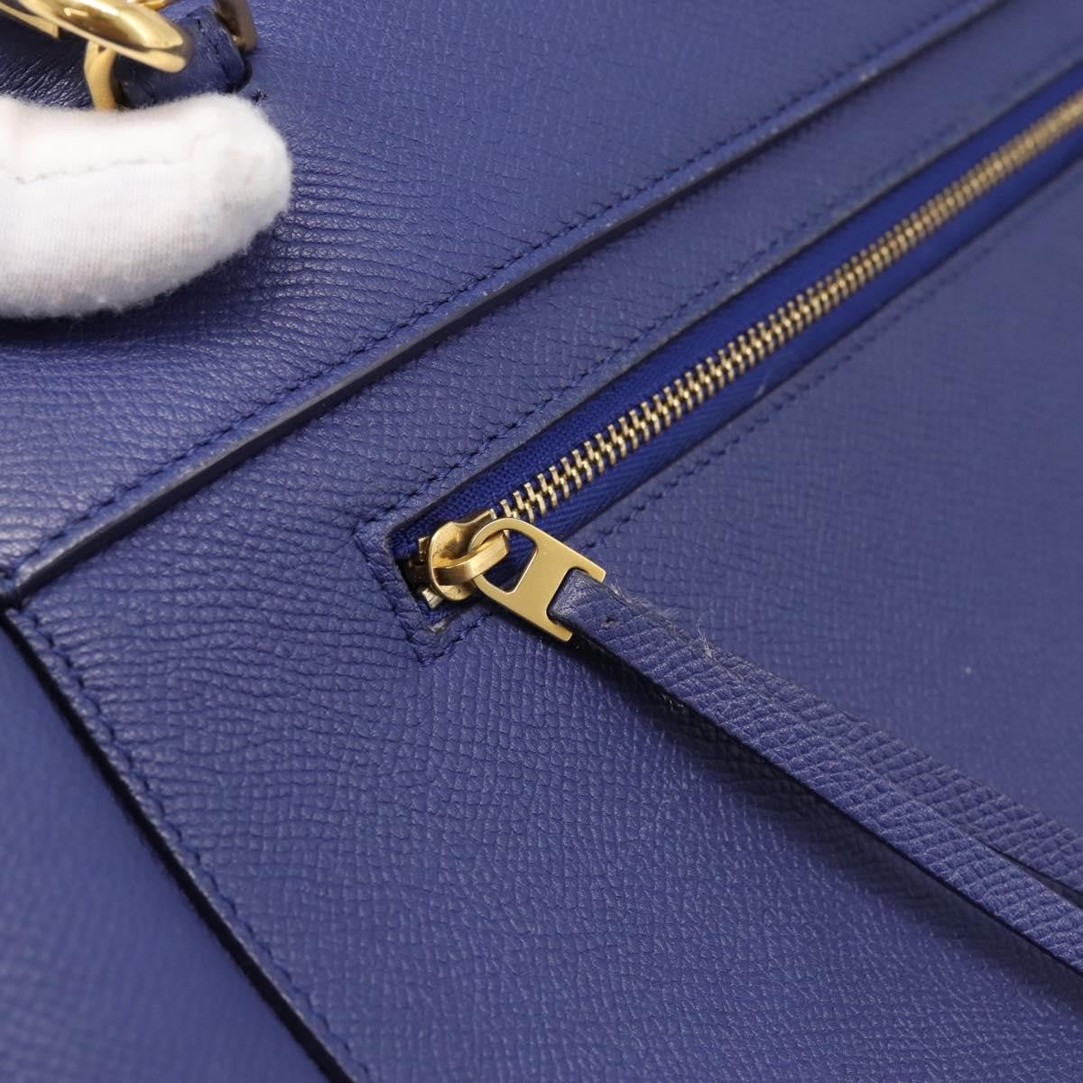 Celine Belt Leather, Blue, Leather, Handbag