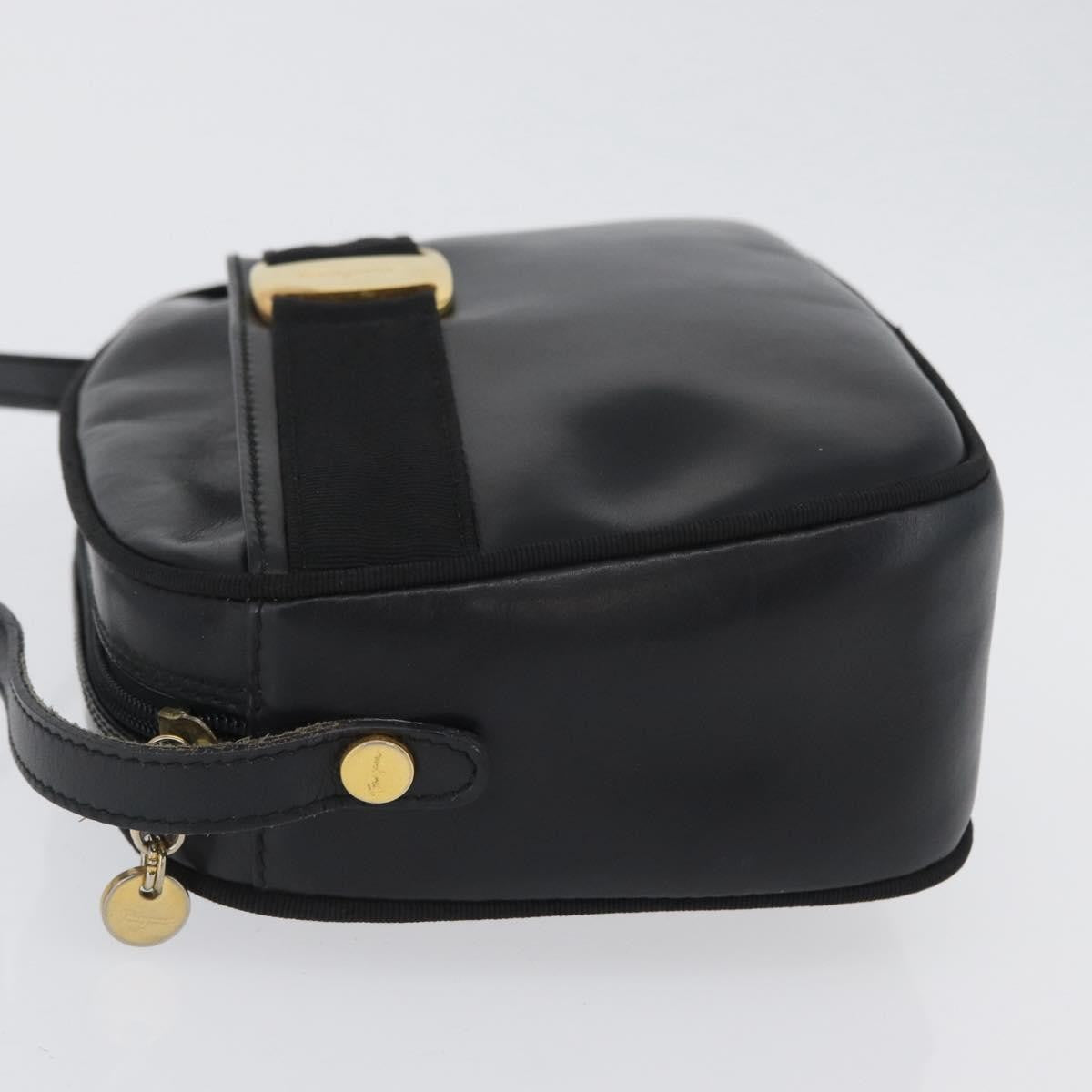 Salvatore Ferragamo Vara Bow camera Leather, Black, Leather, Shoulder Bag