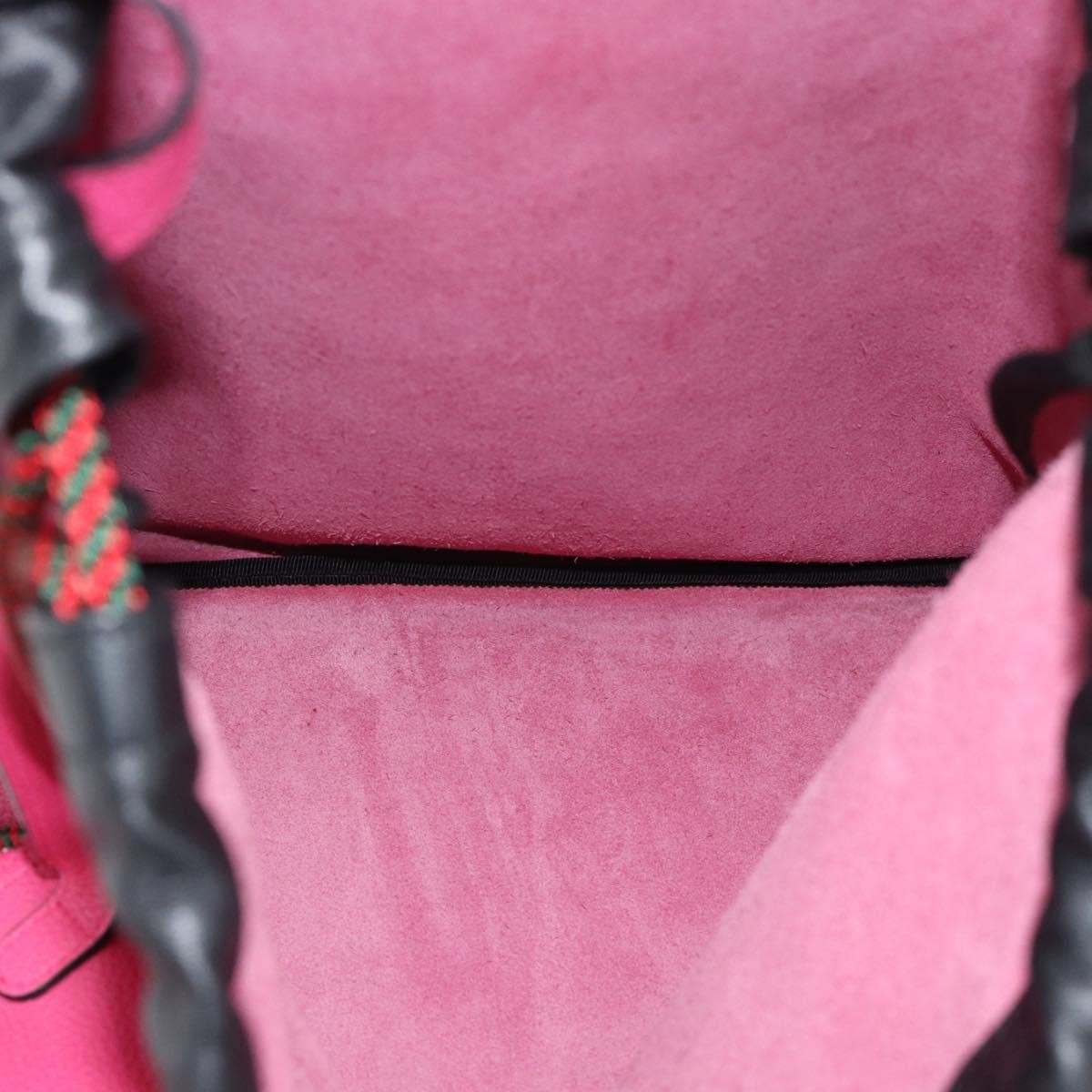 Gucci Logo Drawstring Printed Leather, Pink, Leather, Backpack