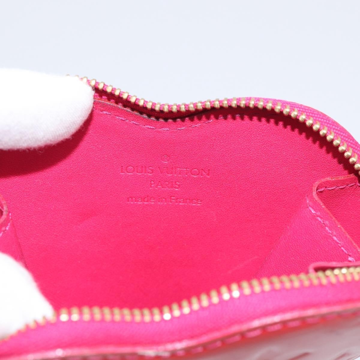 Louis Vuitton Heart Coin Purse Monogram Vernis, Pink, Patent Leather, Clutch