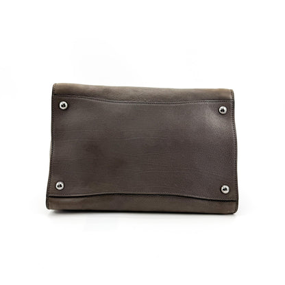 Prada Twin Shopping Vitello Daino, Brown, Leather, Tote Bag