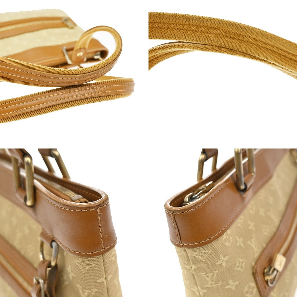 Louis Vuitton Lucille Mini Lin, Beige, Canvas, Handbag
