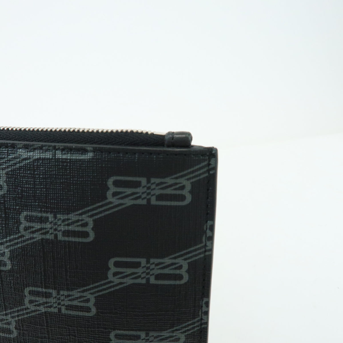 Balenciaga Signature Pouch Monogram PVC Leather, Black, Canvas, Clutch
